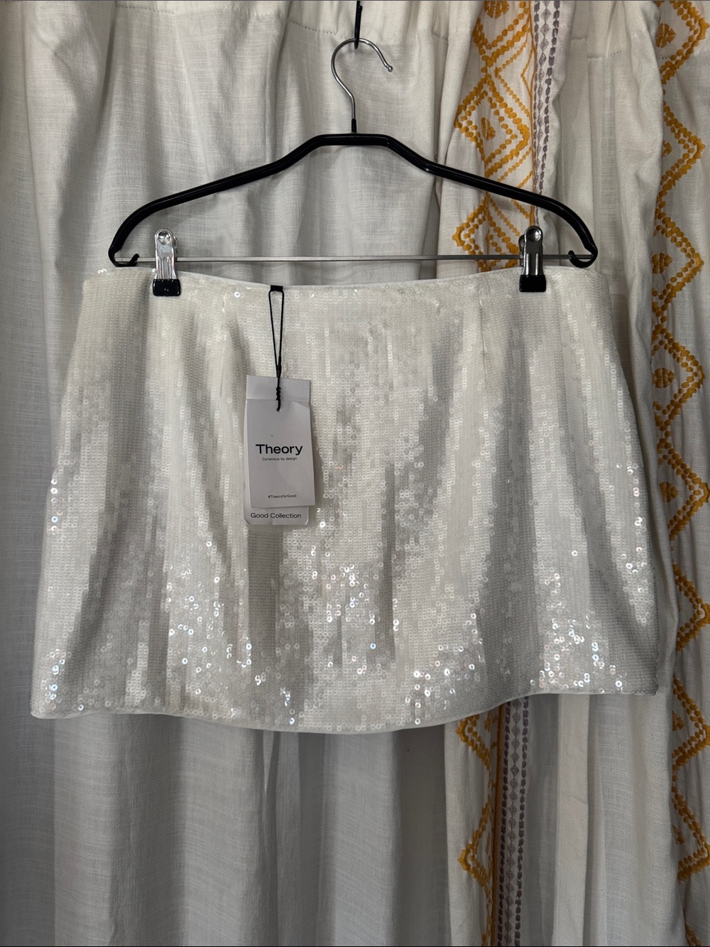Theory Sequin Welt Pocket Mini Skirt - NWT Size 12